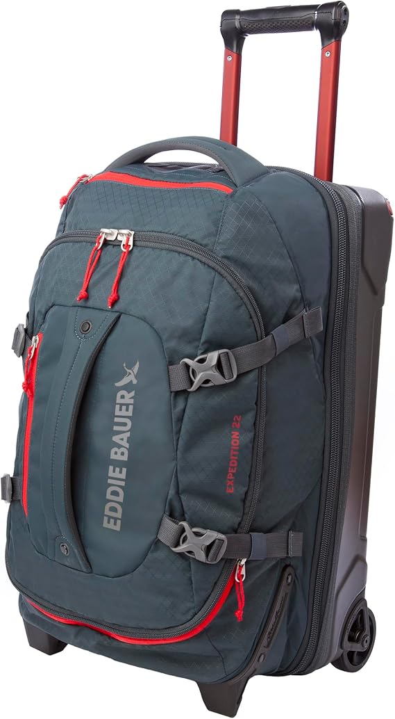 Eddie Bauer Expedition Rolling Duffel Bag with Wheels - Storm, 22" | Carry-On Size, Rugged Durable Construction, Wheeled Travel Duffel for Flights, Road Trips and Weekend Getaways
