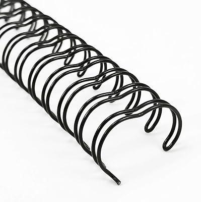 Rayson Double Loop Binding Wires 12 Inch - 3 to 1 Pitch Wire Binding Capacity 100 Sheets, 11 inch Length, 32-Loop Black Wire Ring Pack of 100 to Bind Reports and Projects