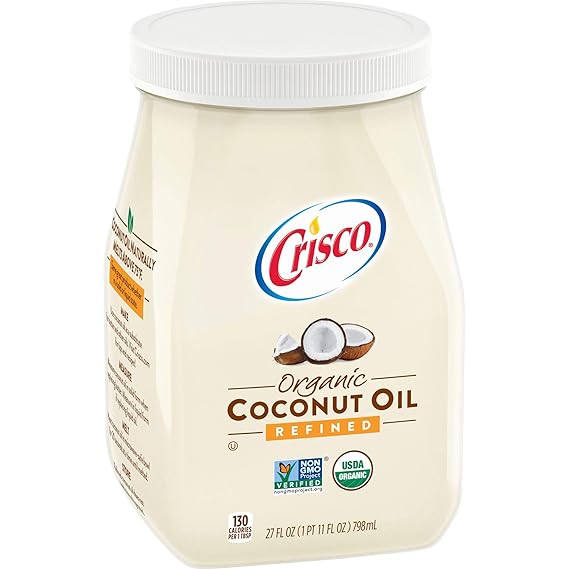 Crisco Refined Organic Coconut Oil, 27 Fluid Ounce (Pack of 6)