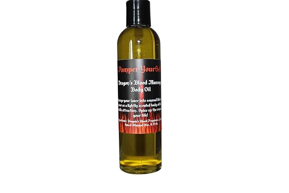 Pamper YourSelf Dragon's Blood Sensual Massage Body Oil 8 Fl Oz