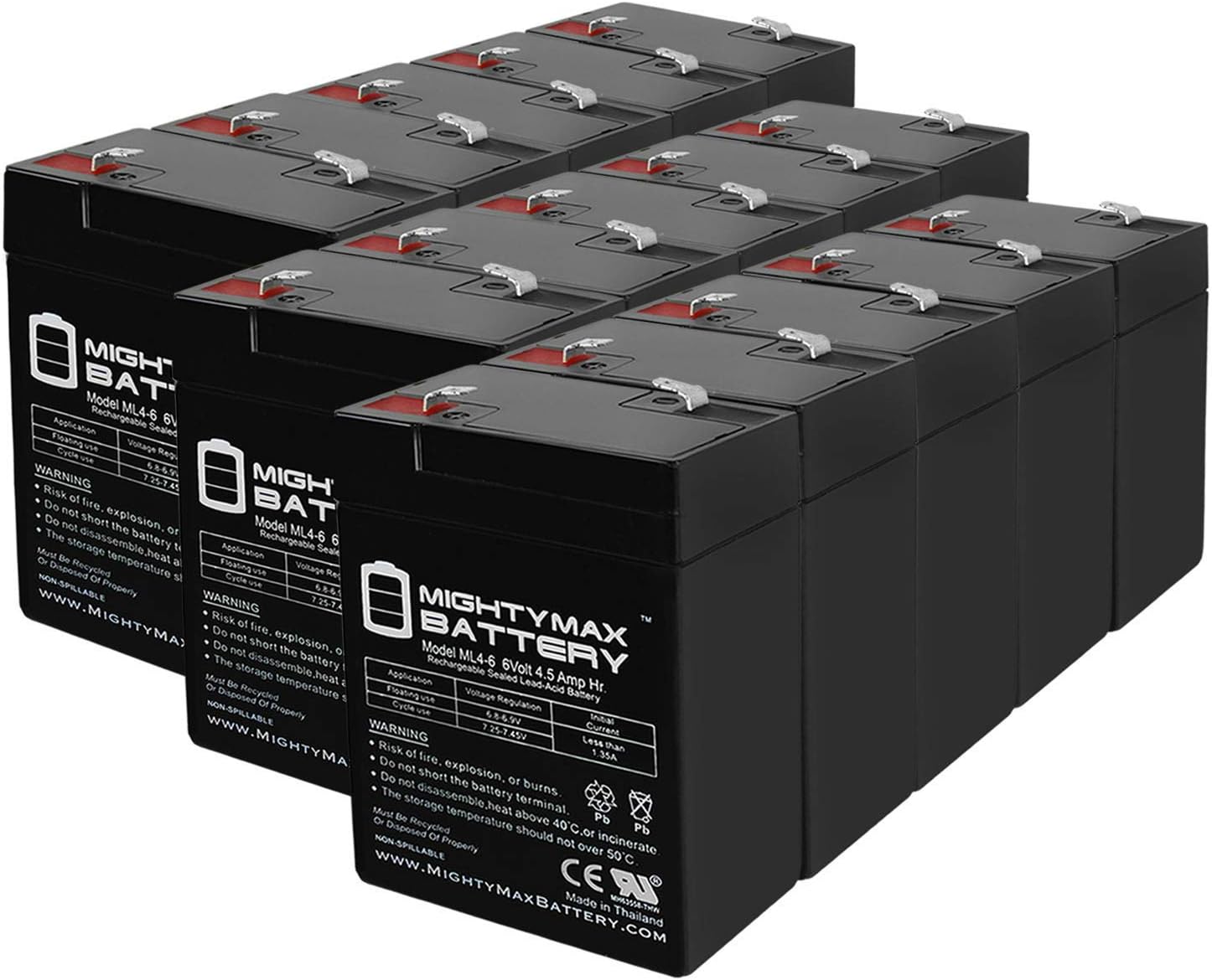 6V 4.5AH SLA Battery Replaces Abbott Lab Life Care Pump IV D - 15 Pack