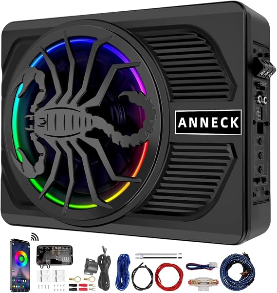 1600W 10" Under Seat Car Subwoofer Built-in Amplifier