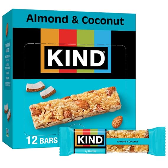 KIND Healthy Snacks Bars, Almond & Coconut, Gluten Free, Low Sodium Snacks, 4g Protein, 12 Count