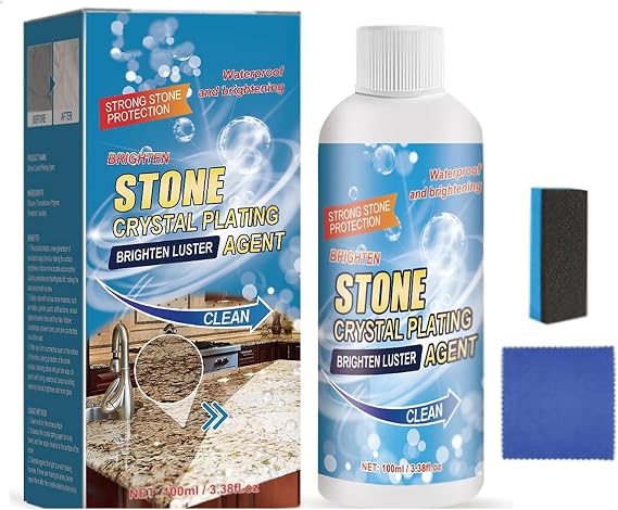 Stone Crystal Plating Agent, 100ml Stonework Polishing and Coating Agent, Stone Nano Crystal-Plating Agent, Stone polishing Compound Paving Stone Cleaner, Ceramic Tile Polish (1)