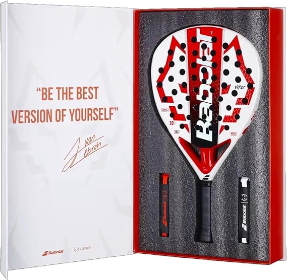 Babolat Technical Viper Juan Lebron Padel Racket (White/Red) with Bag Options