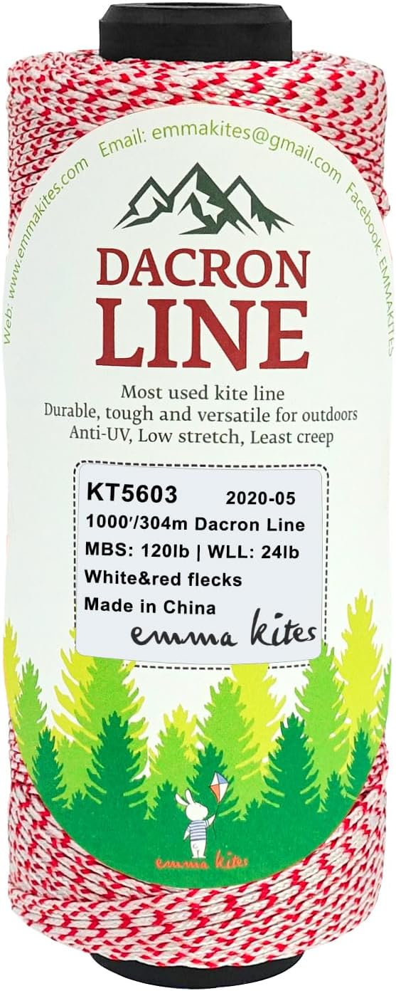 emma kites 120Lbs 1000Ft Braided Dacron Polyester String Spool Kite Line Mason Line