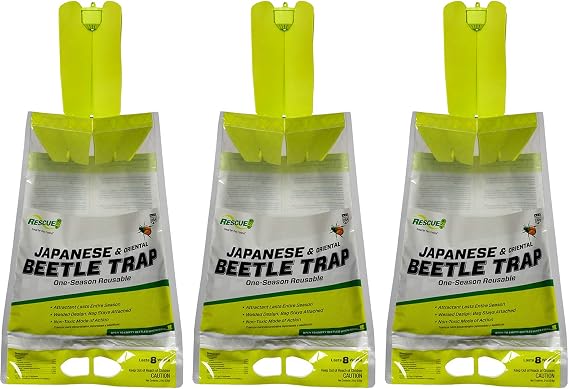 RESCUE! Japanese & Oriental Beetle Trap One Season, Reusable - 3 Traps