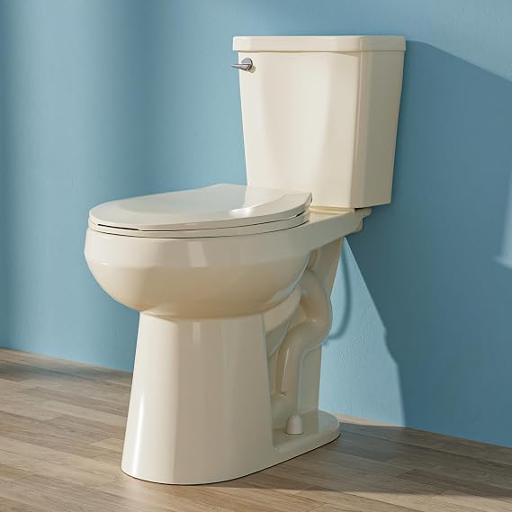 19 Inch ADA Compact Tall Toilet for Seniors 1.28 GPF Bone