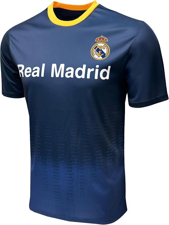 Icon Sports Men Compatible with Real Madrid Sublimation Logo Poly Soccer Jersey - Navy