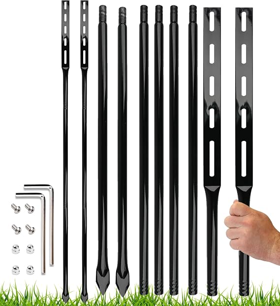 2Pcs Metal Stakes for Yard Signs, 72 Inches Heavy Duty Metal Posts for Yard Signs, with Hardware, Black