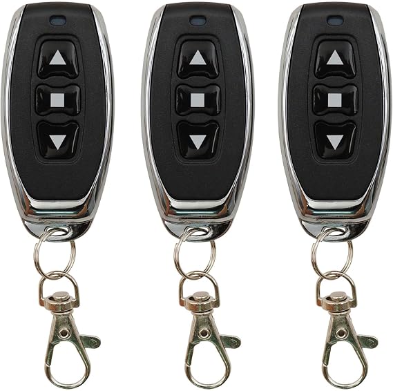 DieseRC 3pcs Remote Control 1527 Learning Code Wireless Remote Control Transmitter Keychain 433Mhz 3 Buttons, for Use with DieseRC Receiver