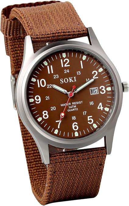 OIDEA Men's Tactical Military Watches: 24 Hour Time Analog Quartz Wrist Watches for Men Easy Reader Waterproof Luminous Date Sport Casual Field