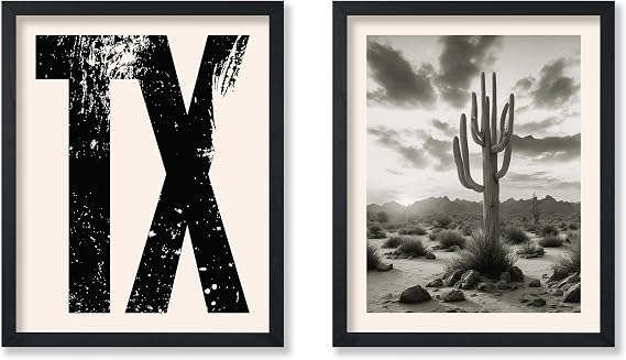 Poster Master 2-Piece Texas Poster - Desert Print - Cactus Art - Landscape Art - Gift for Men, Women & Travel Lover - Great Decor for Bedroom, Living Room, Office or Dorm - 8x10 UNFRAMED Wall Art