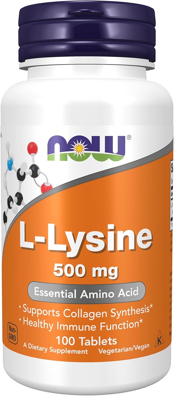 NOW Supplements, L-Lysine 500 mg, Amino Acid, 100 Tabs