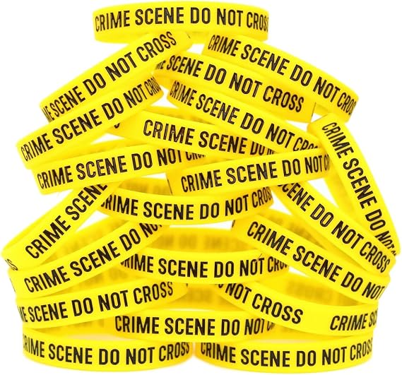 Crime Scene Do Not Cross Wristband Set (from 2 to 100 Bands)
