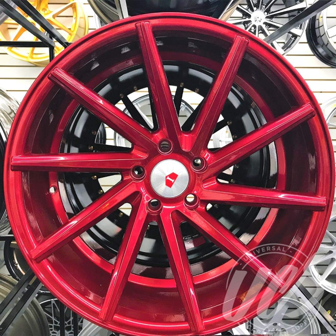 20 inch x 8.5 Wheels Rims Red Machined Face With Red Clear Coat Bolt Pattern 5x114.3 Set of 4