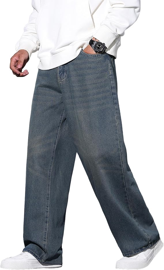 Men's Baggy Jeans Y2K Vintage Wide Leg Denim Pants