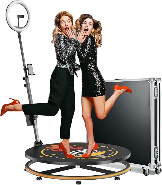 360 Photo Booth Machine for Parties, 26.8", with Flight Case