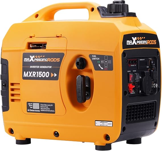maXpeedingrods 1200 W Power Generator Portable Inverter Power Generator Super Quiet Lightweight 11.5 kg Petrol Powered 4 Stroke with AC/USB Socket for Outdoor Camping Caravan Emergency Generator Garage