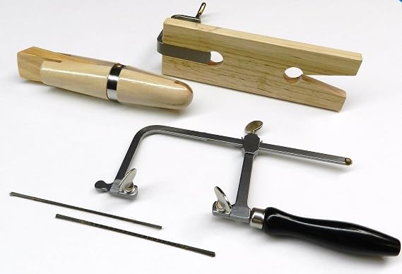 JTS Jewelry Making Tools Kit Basic Supply Bench Pin, Saw Frame, Saw Blades and Ring Clamp