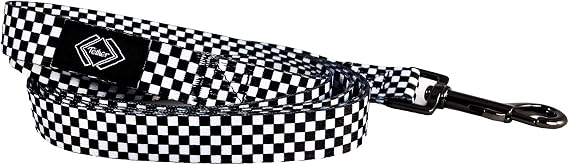 TETHER Straps Checkered Dog Leash | 6ft Waterproof & Fade-Resistant Polyester, Metal Hardware, Stylish Design | Checker