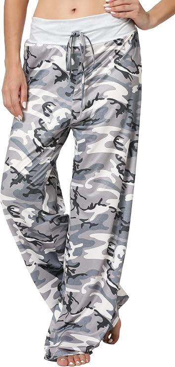 Women Pajama Pants Comfy Lounge Wide Leg Casual Stretch Palazzo Drawstring Pj Bottoms Pants S-3XL