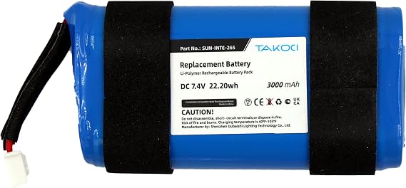 Replacement Battery for PartyBox On-The-Go,fits SUN-INTE-265,3000mAh/22.20Wh