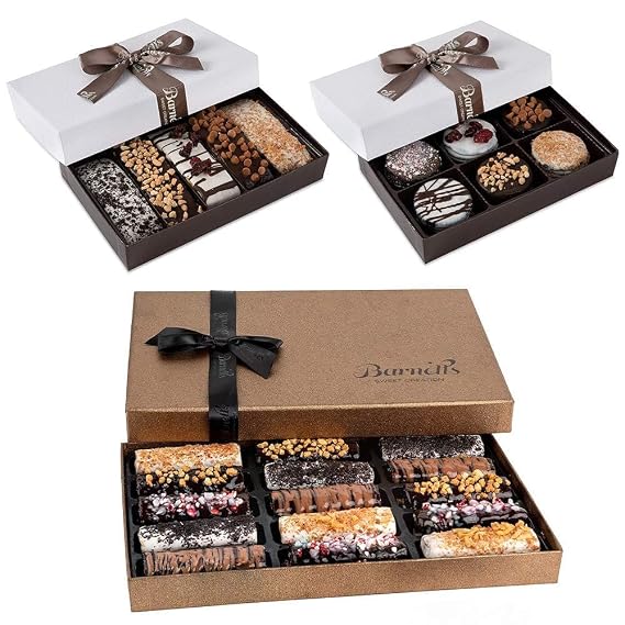 Barnett's Gourmet Chocolate Biscotti Gift Basket Bundle, Cookies, Wafers and Biscotti, Christmas Holiday Him & Her Gifts, Prime Unique Corporate Men Women Valentines Mothers Day Basket Ideas