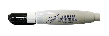 Nissen SFBK Super Fine Metal Marker, Black (Pack of 12)