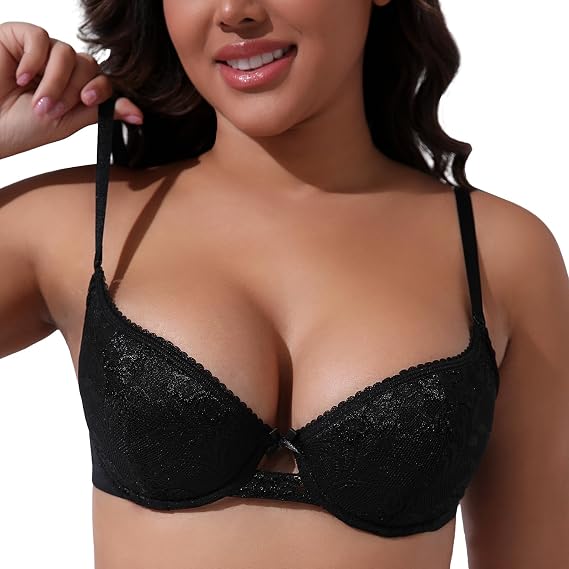 Balconette Bra Sexy Lace Bralette Plunge Demi Underwire for Women