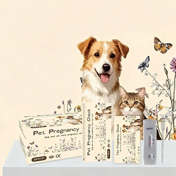 Dog & Cat Pregnancy Test Kit - at-Home Urine Test, Painless & Needle-Free for Multi-Pet Families,98.8% Accurate with 5-Minute Results