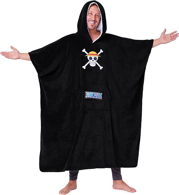 One Piece Hoodie Blanket for Adults and Teenagers Cosy Oversized Wearable Blanket One Size Sherpa Hood Gifts for Him
