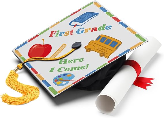ADVANSYNC EarnedSwag First Grade, Here I Come! Graduation Cap Topper