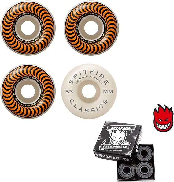 Spitfire Skateboard Wheels F4 Classics 101A Orange 53mm Bearings