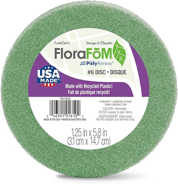 FloraCraft FloraFoM Disc 1.25 Inch x 5.8 Inch Green