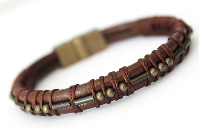 Morse Code Bracelets Men Custom Leather Bracelet Valentines Day Gifts for Him Personalized Name Jewelry Bronze Anniversary Gift for Him Memorial Gift Graduation Gift Secret Message Bracelet