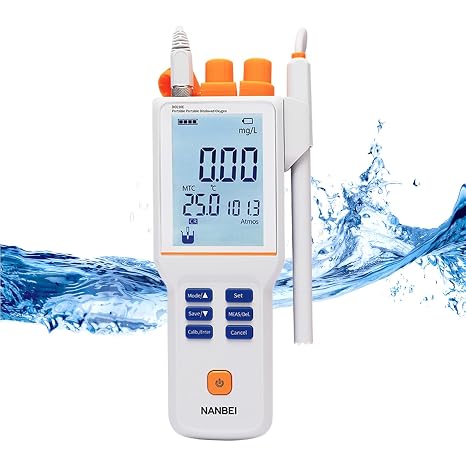 Portable Dissolved Oxygen Meter,Lab Dissolved Oxygen DO Meter | 200 Sets of Data Storage,0.0-20.0 mg/L, 0.1 mg/L Resolution,2.0 Percent Accuracy, 200 Percent Saturation Rang