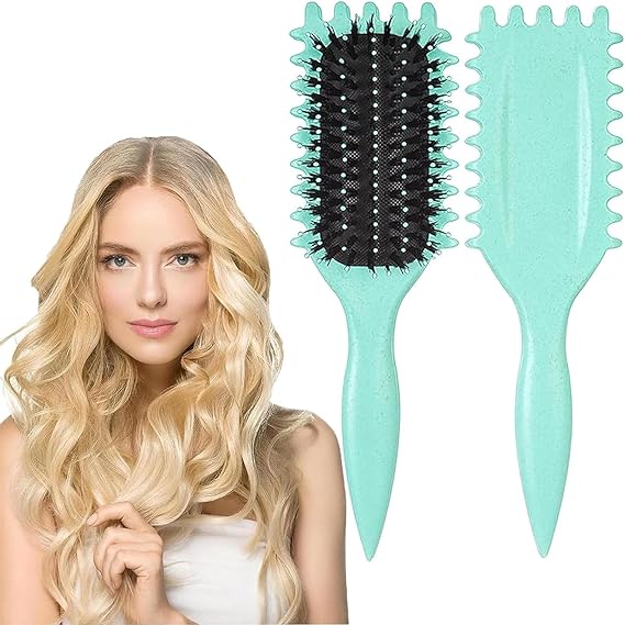 Bounce Curl Define Brush, Curl Brush for Curly Hair, Wet and Dry Detangling Curl Comb, Green Define Curls Hair Brush for Styling
