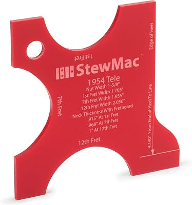 StewMac Neck Shaping Templates for Electric Guitar, for 1954 Tele Neck Profile