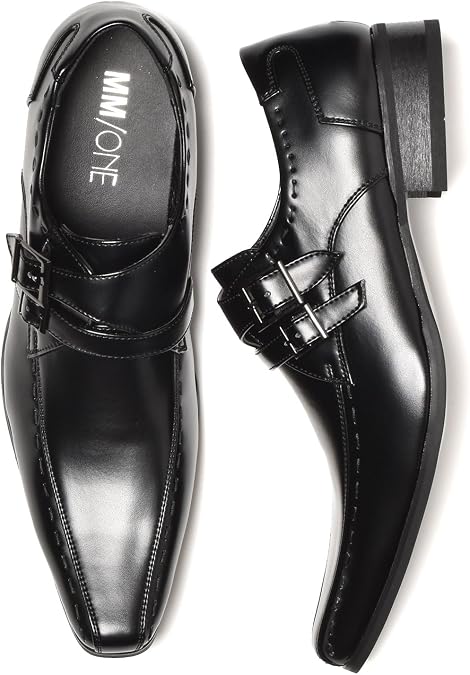 Business Shoes, Men's Shoes, Dress Shoes, MM/one, Monk Strap, Closed Lacing, Open Lacing, Pointed Toe, MPT-UNIT, Black, Dark Brown