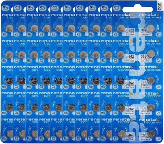 Renata 362 SR721SW Batteries - 1.55V Silver Oxide 362 Watch Battery (100 Count)