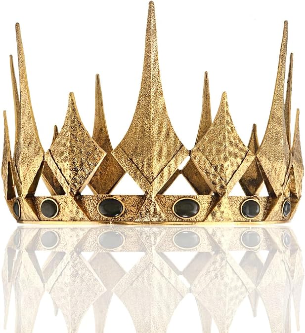 Royal Queen King Opal Crown Round Crown For Birthday Cosplay Homecoming Party Halloween Decoration