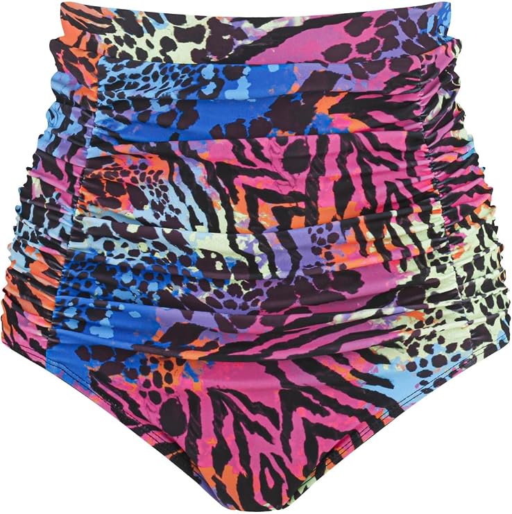 RELLECIGA Women's High Waisted Bikini Bottoms Tummy Control Swimsuit Bottom