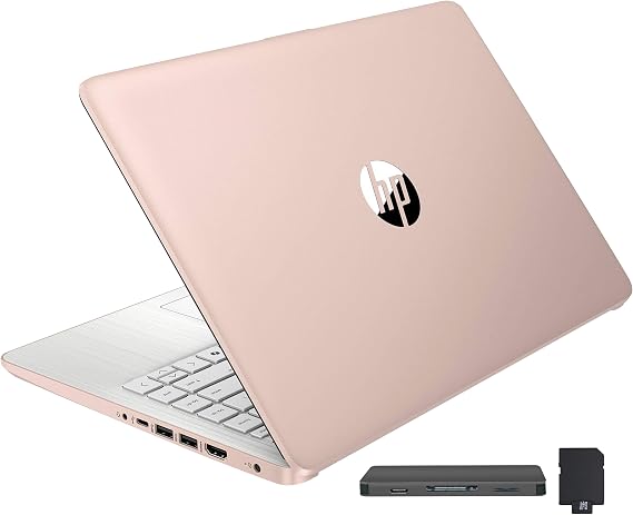 HP Stream 14" HD BrightView Laptop, Intel Celeron N4120, 16GB RAM, 416GB Storage (128GB eMMC + 288GB Docking Station Set), Intel UHD Graphics, 720p Camera, Wi-Fi, 1 Year Office 365, Win 11S, Gold