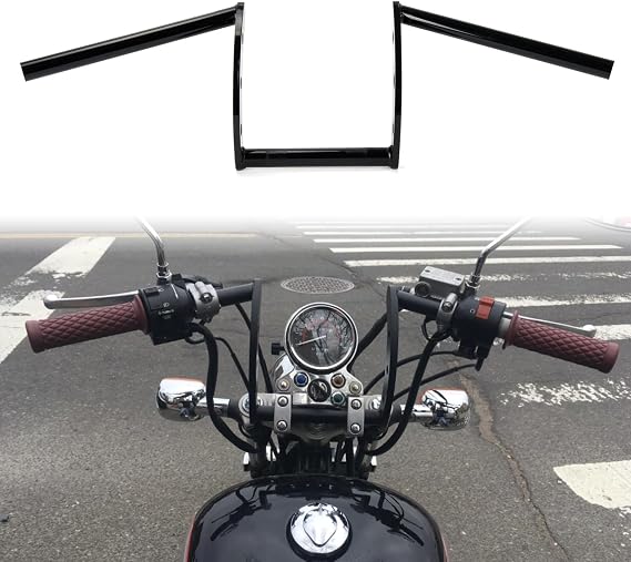 7/8" z bars motorcycle handlebars - PSLER drag bar 22mm handlebar handle for Softail Dyna Sportster Iron 883 Custom Bobber Chopper Cruisers Cafe Racer,Black