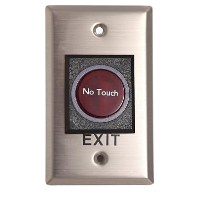 MENGQI-CONTROL Contactless Non Touch Exit Switch,Infrared Sensor Exit Button Door Release Automatic Switch with LED Indication for Door Security Alarm Access Control System