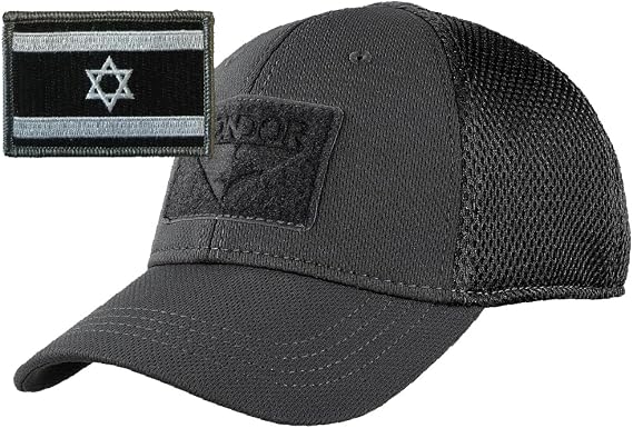 Condor MESH Fitted Tactical Cap Bundle - Israel Flag Patch - Choose Size