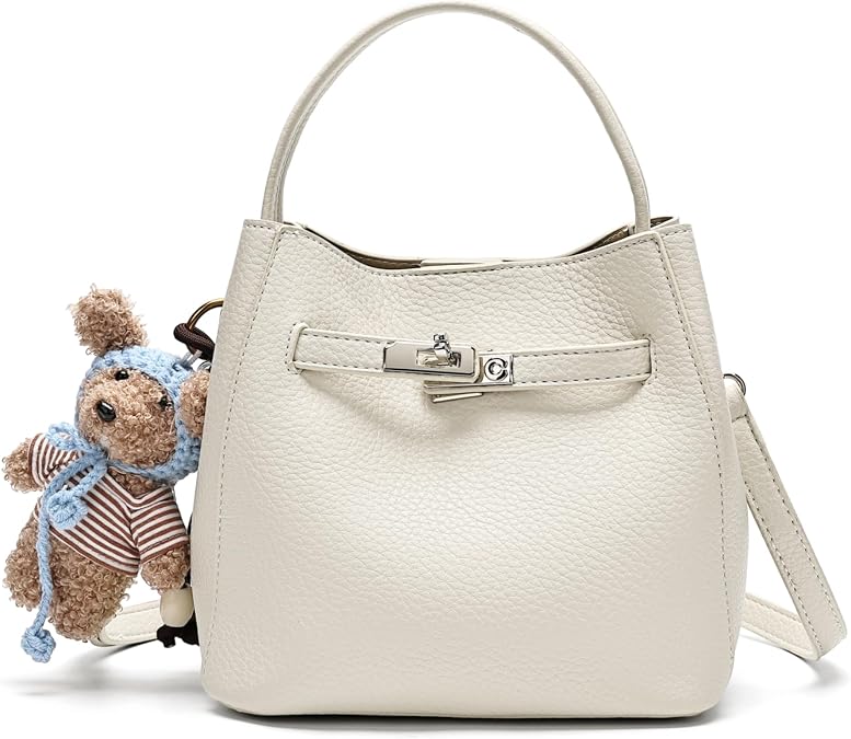 Ladies' wallet, light luxury bucket bag, lychee patterned handbag, high-end sense, one shoulder versatile crossbody bag