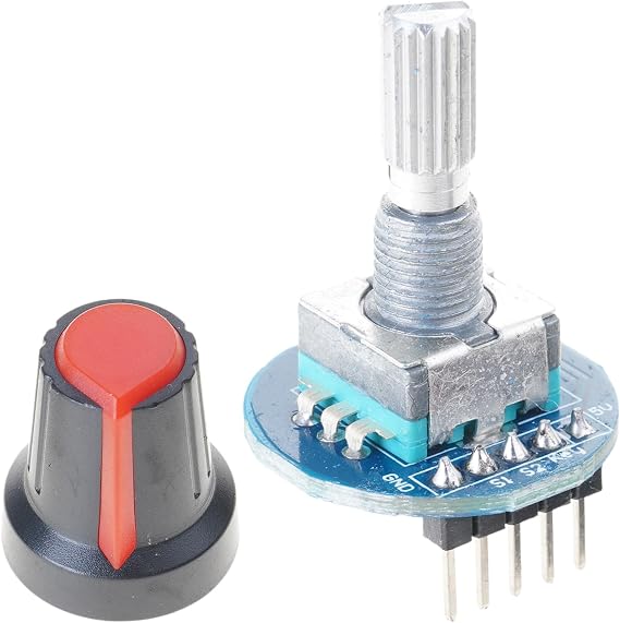 Rotary Encoder Module 5V Digital Potentiometer Sensor Board Rotary Encoder Module with Knob Cap for High Precision 360 Degree Rotation Encoder Project
