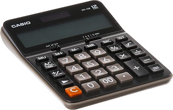 Casio Dx-12B-Bk-W-Dc Casio Econonic Calculator, Black